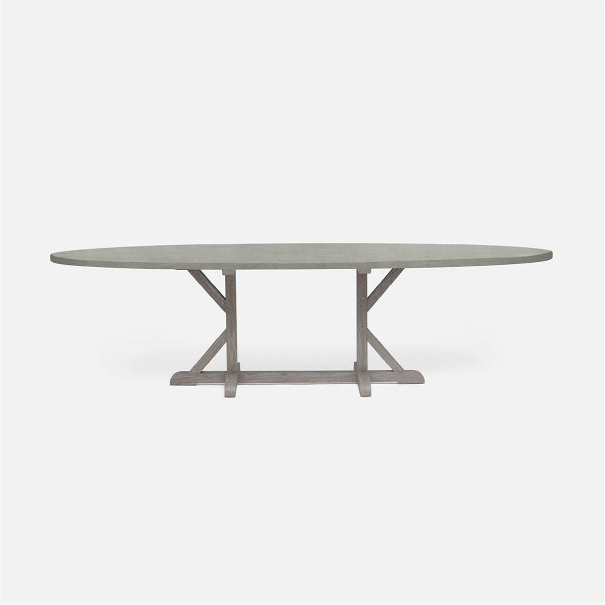 Made Goods Dane Oval Farm Dining Table in Faux Shagreen