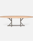 Made Goods Dane Oval Farm Dining Table in White Cerused Oak