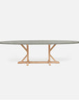 Made Goods Dane Oval Farm Dining Table in Faux Shagreen