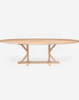 Made Goods Dane Oval Farm Dining Table in White Cerused Oak