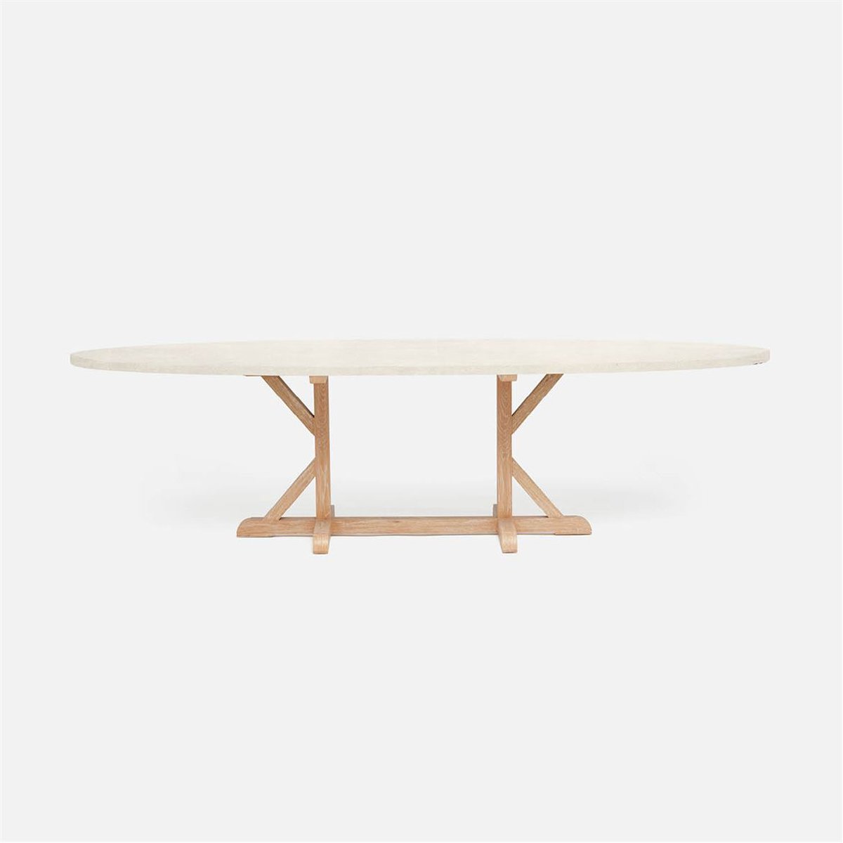 Made Goods Dane Oval Farm Dining Table in Faux Shagreen