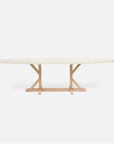 Made Goods Dane Oval Farm Dining Table in Faux Shagreen