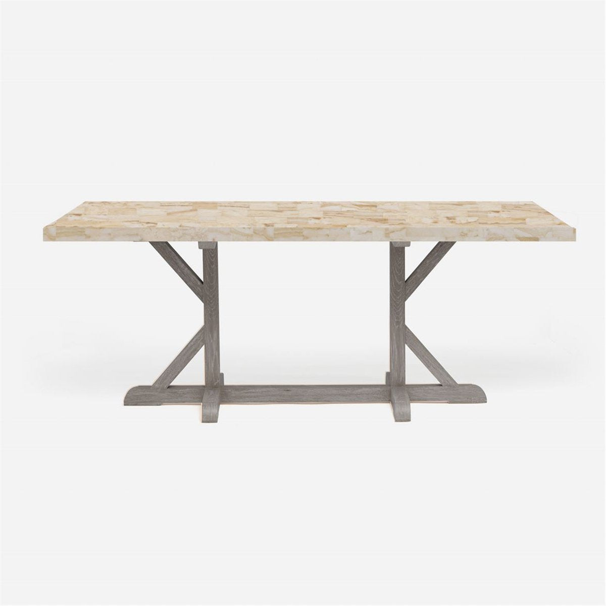 Made Goods Dane Rectangular Farm Dining Table in Stone