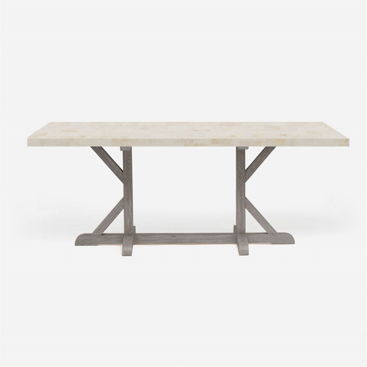 Made Goods Dane Rectangular Farm Dining Table in Stone