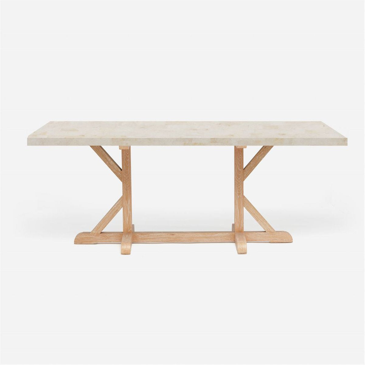 Made Goods Dane Rectangular Farm Dining Table in Stone