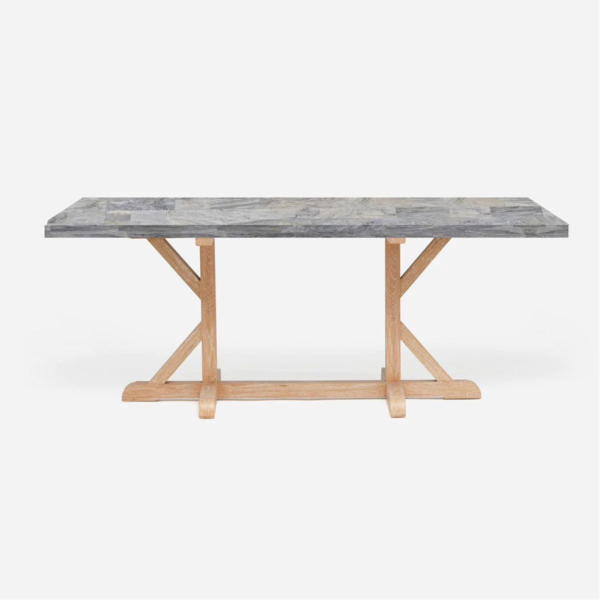 Made Goods Dane Rectangular Farm Dining Table in Stone