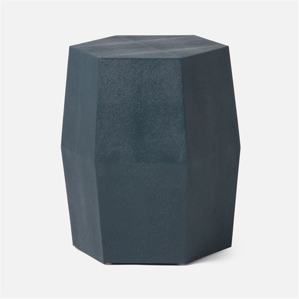 Made Goods Daryl Hexagonal Vintage Faux Shagreen Stool