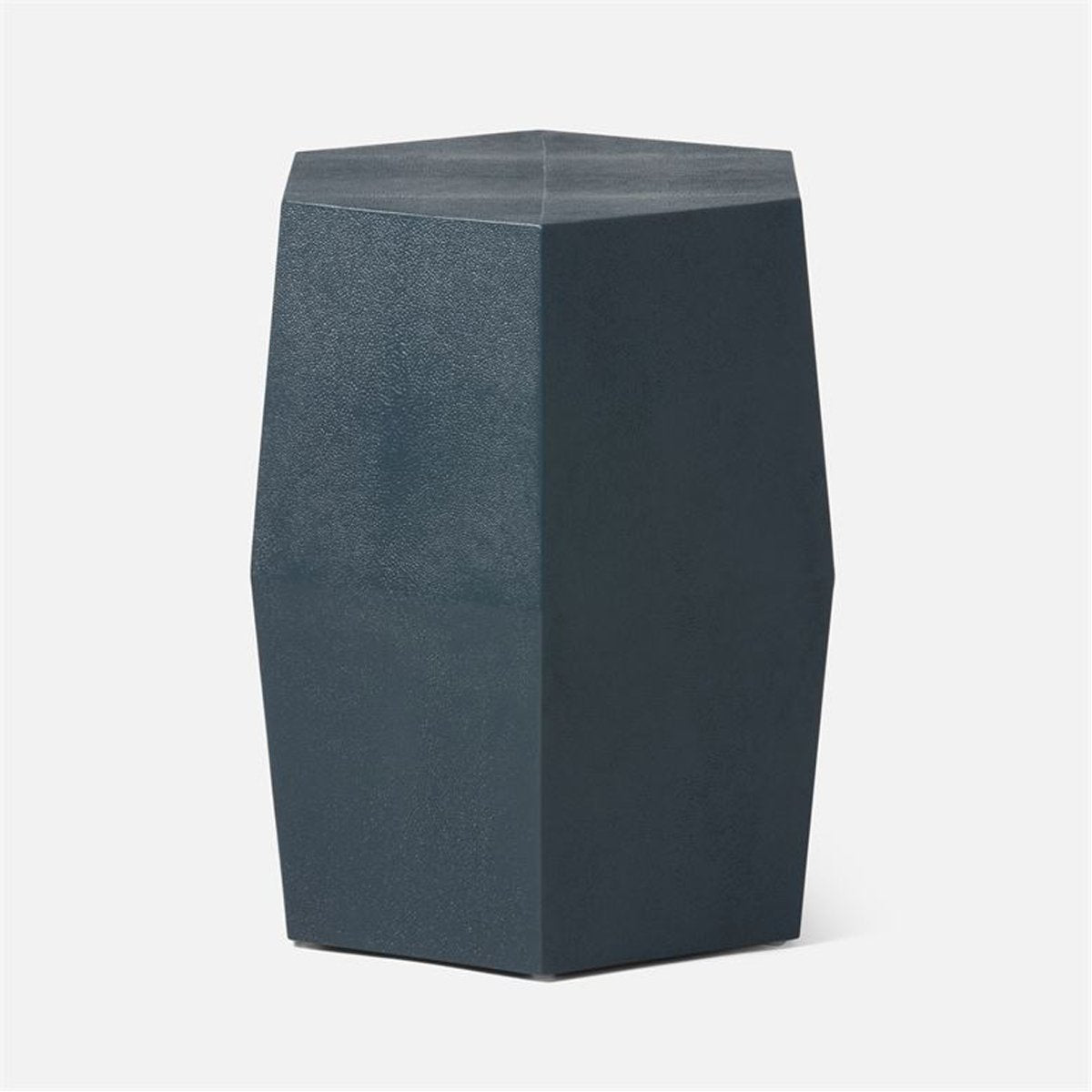 Made Goods Daryl Hexagonal Vintage Faux Shagreen Stool