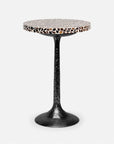 Made Goods Delancy Bistro Side Table in Black Pen Shell/White Resin