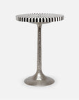 Made Goods Delancy Bistro Side Table in Black/White Striped Marble