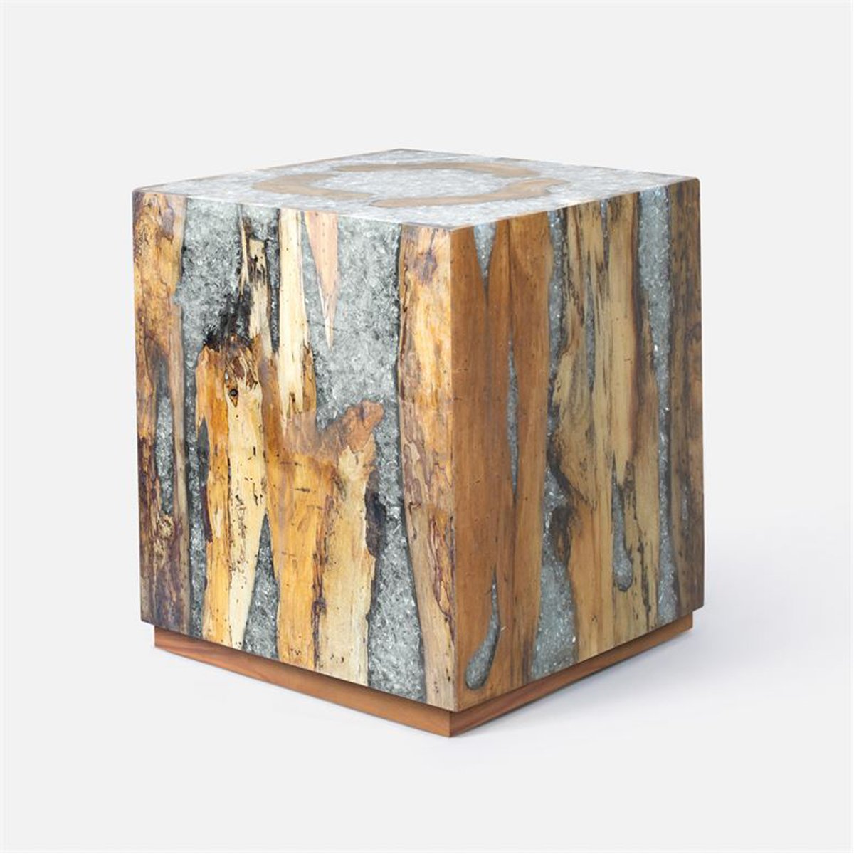 Made Goods Draden Tamarind Wood and Resin Block Side Table