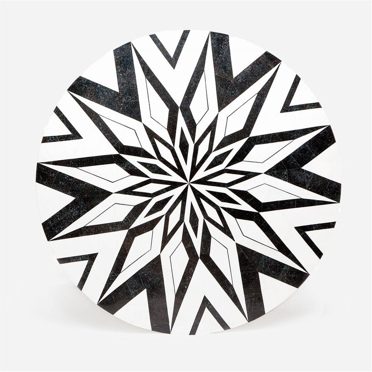 Made Goods Elis Dining Table in Black/White Geometric Marble