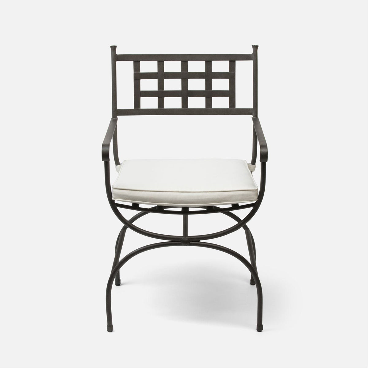 Made Goods Felix Metal Outdoor Dining Armchair in Alsek Fabric