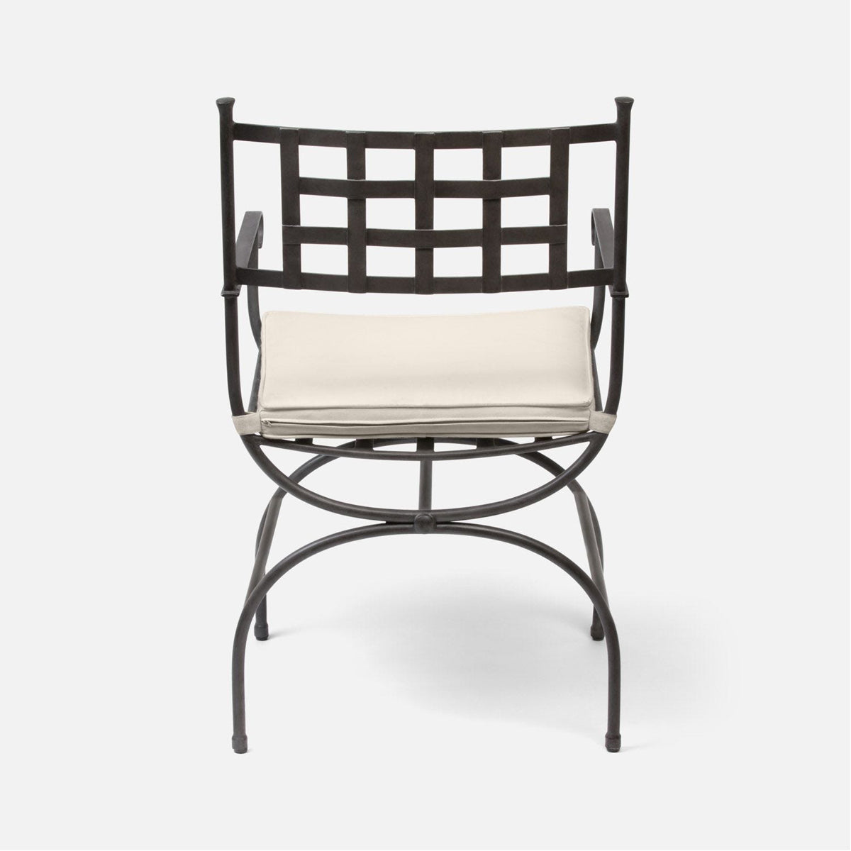 Made Goods Felix Metal Outdoor Dining Armchair in Havel Velvet