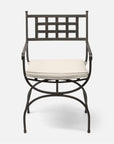 Made Goods Felix Metal Outdoor Dining Armchair in Havel Velvet