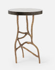 Made Goods Genevier Brass Tripod Base Side Table in Zinc Metal