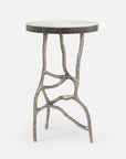 Made Goods Genevier Brass Side Table in Realistic Faux Shagreen