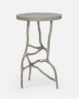 Made Goods Genevier Brass Side Table in Realistic Faux Shagreen