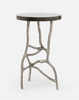 Made Goods Genevier Brass Tripod Base Side Table in Zinc Metal