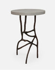 Made Goods Genevier Brass Side Table in Realistic Faux Shagreen