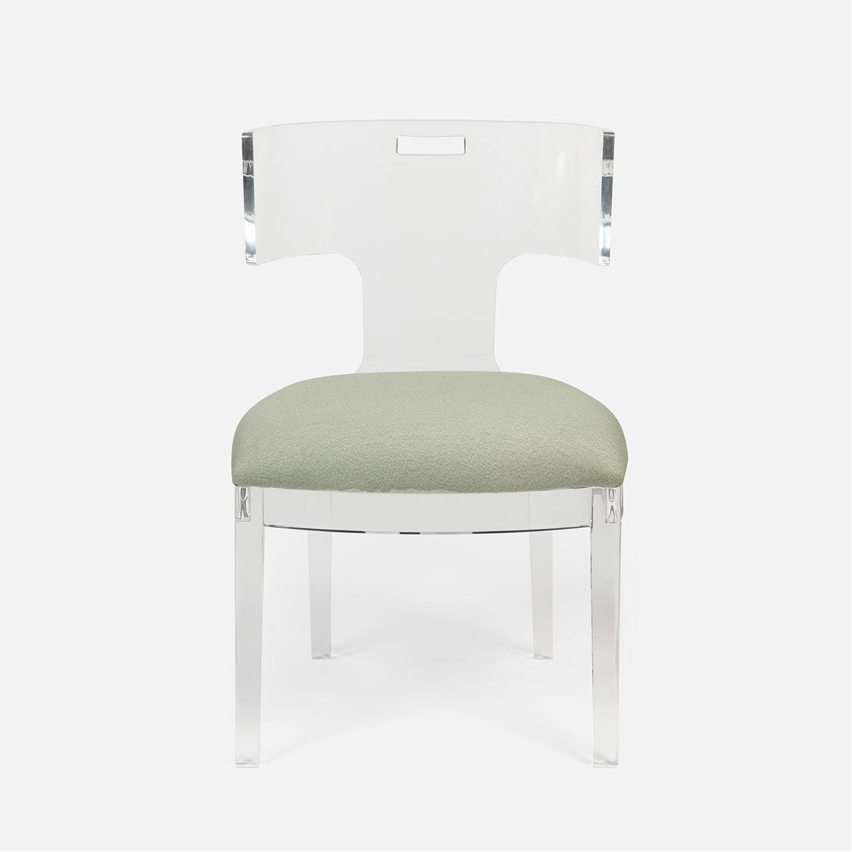 Made Goods Gibson Acrylic Wingback Dining Chair in Lambro Boucle