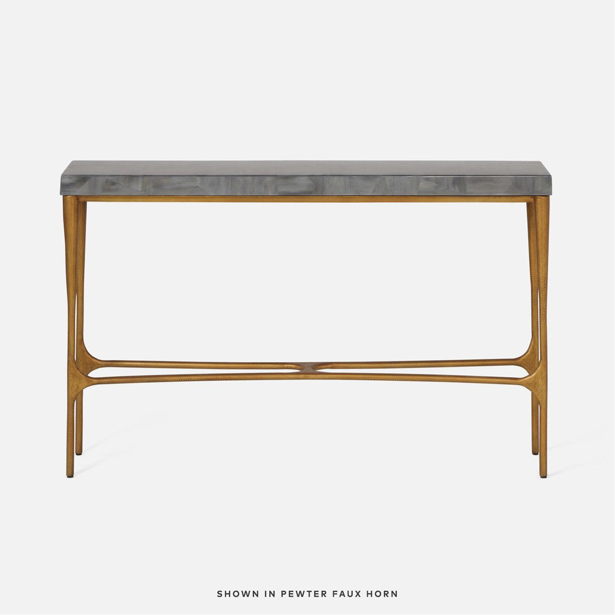 Made Goods Giordano Sculptural Console Table in Faux Shagreen