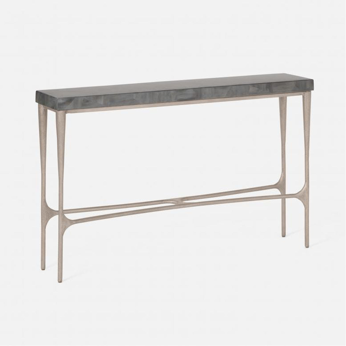 Made Goods Giordano Sculptural Console Table in Faux Shagreen