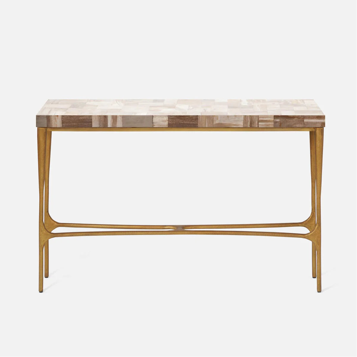 Made Goods Giordano Sculptural Console Table in Faux Linen