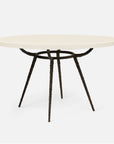 Made Goods Grace Pitted Iron Dining Table in Faux Belgian Linen