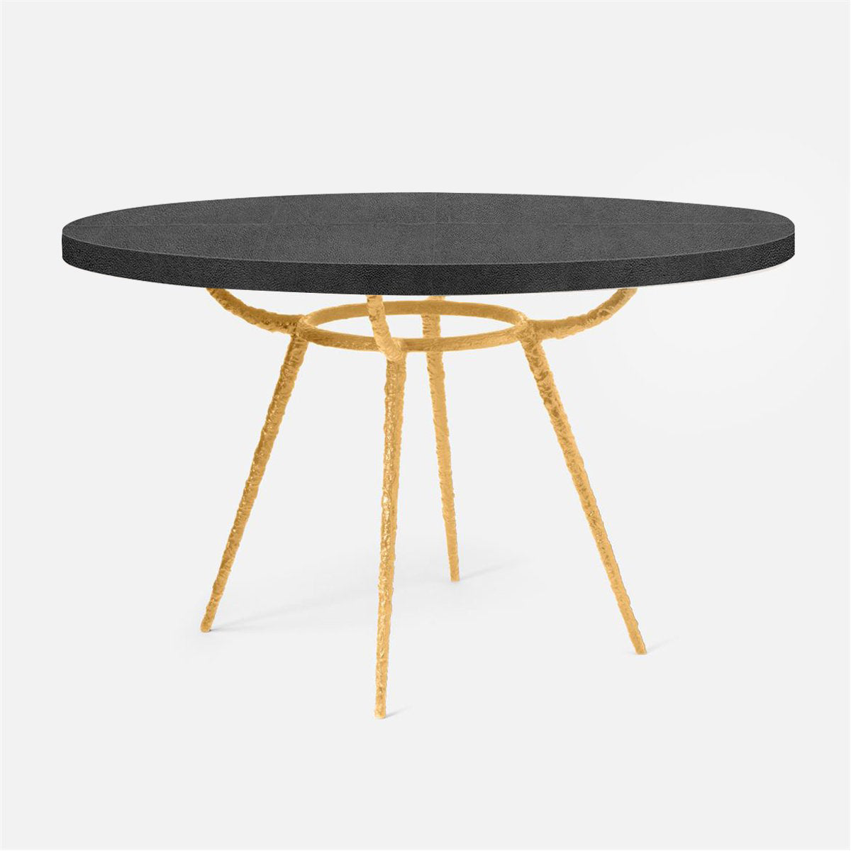 Made Goods Grace Pitted Iron Dining Table in Faux Shagreen