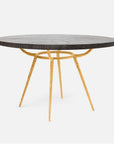 Made Goods Grace Pitted Iron Dining Table in Zinc Metal