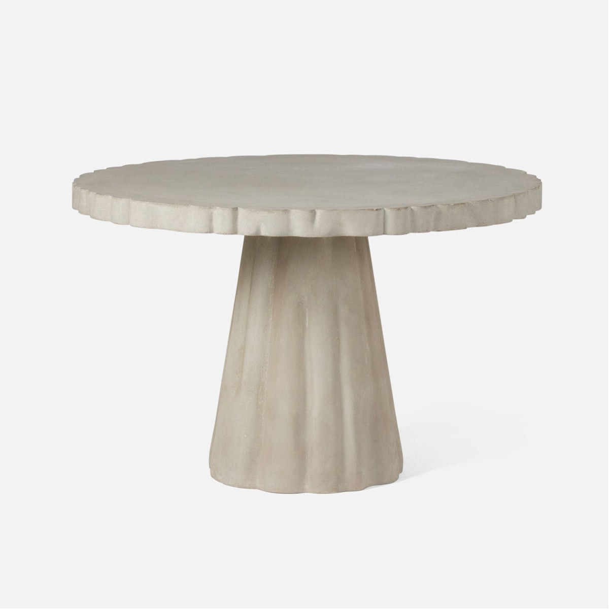 Made Goods Grady Round Scalloped Concrete Outdoor Dining Table