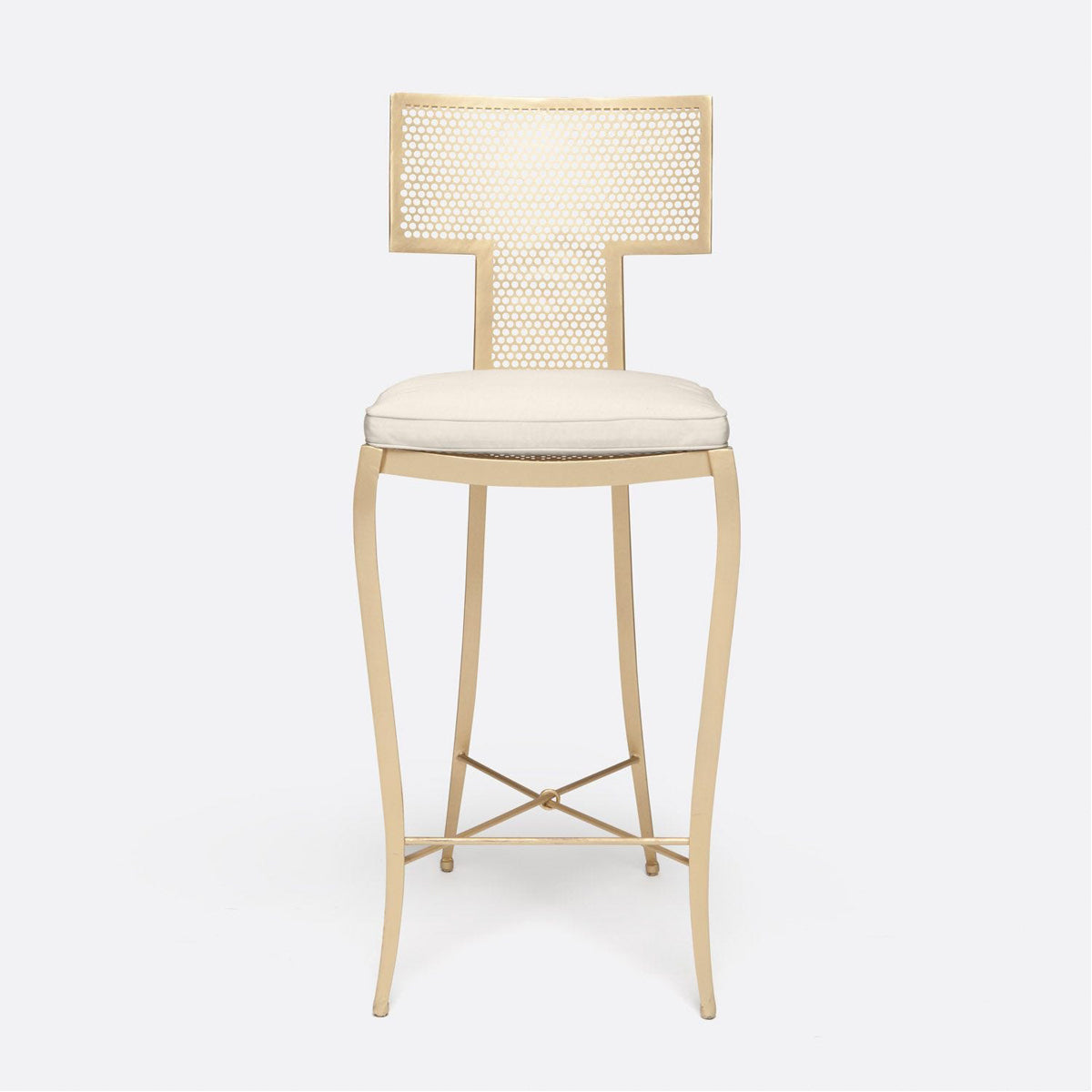 Made Goods Hadley Metal Outdoor Bar Stool in Volta Fabric