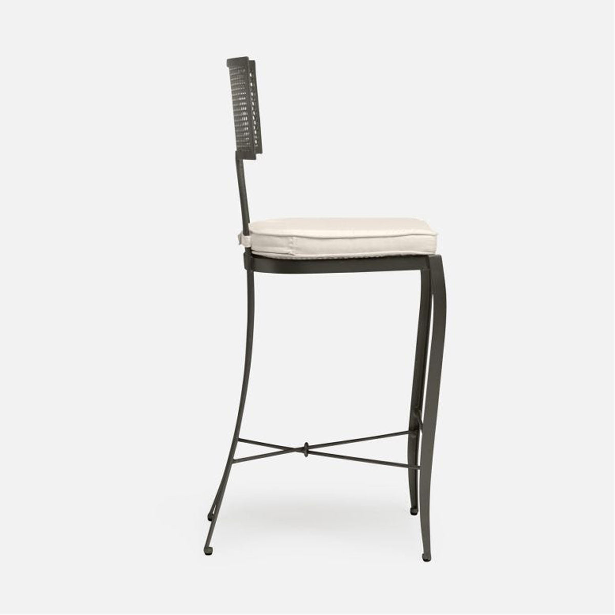 Made Goods Hadley Metal Outdoor Counter Stool in Danube Fabric