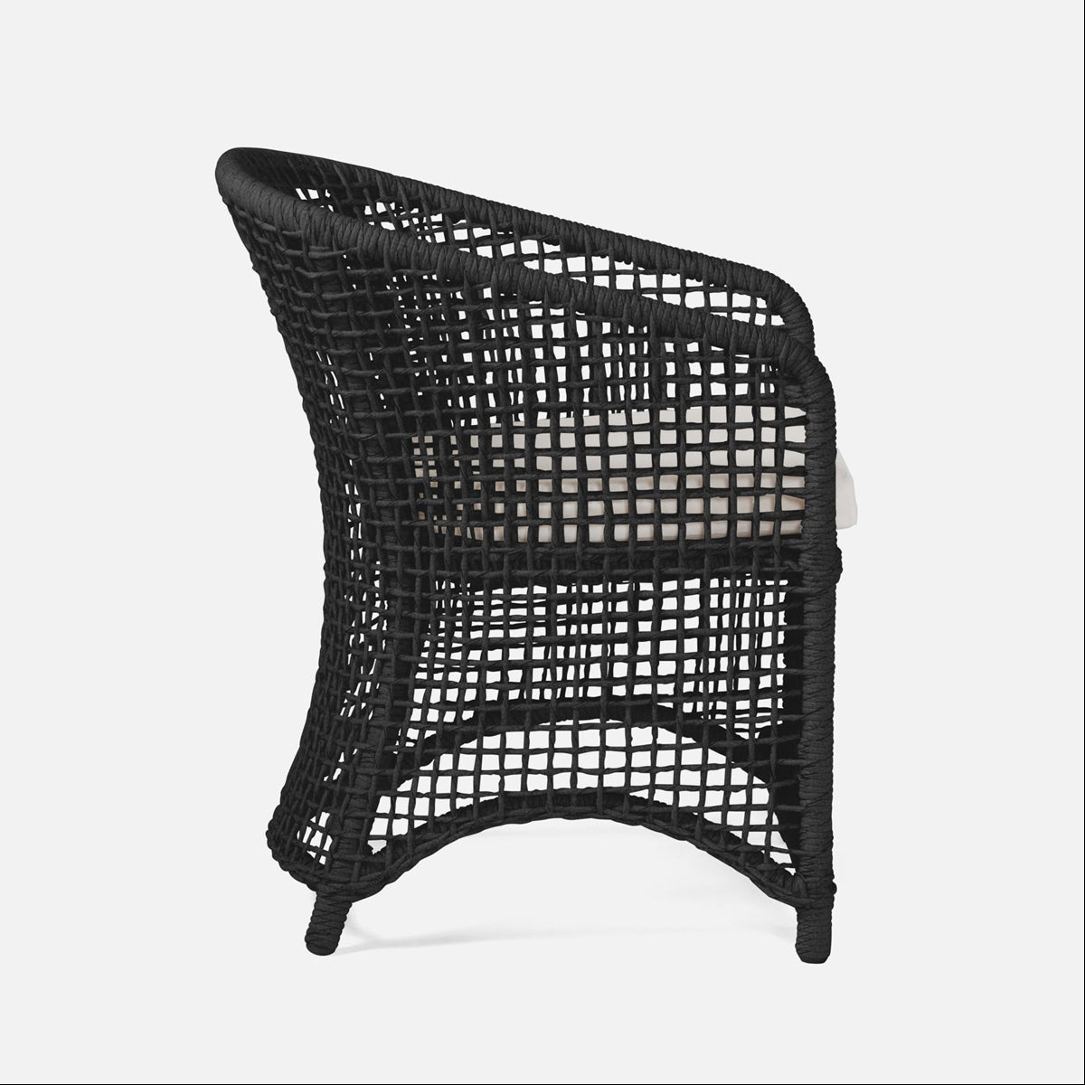 Made Goods Helena Open-Weave Barrel Outdoor Dining Chair in Danube