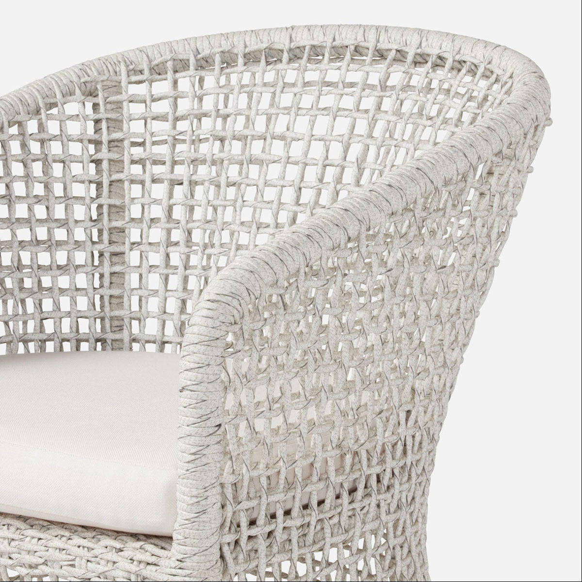 Made Goods Helena Open-Weave Barrel Outdoor Dining Chair in Garonne