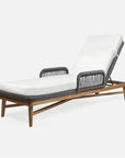 Made Goods Hendrick Teak Outdoor Chaise Lounge in Liard Velvet