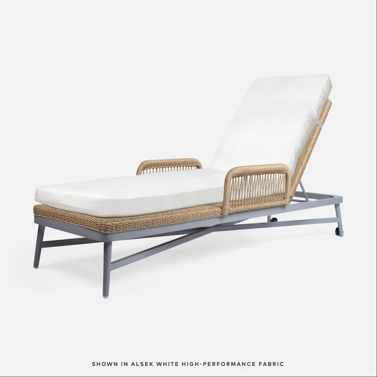 Made Goods Hendrick Aluminum Outdoor Chaise Lounge in Alsek Fabric