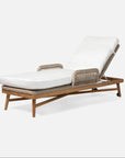 Made Goods Hendrick Teak Outdoor Chaise Lounge in Lambro Boucle