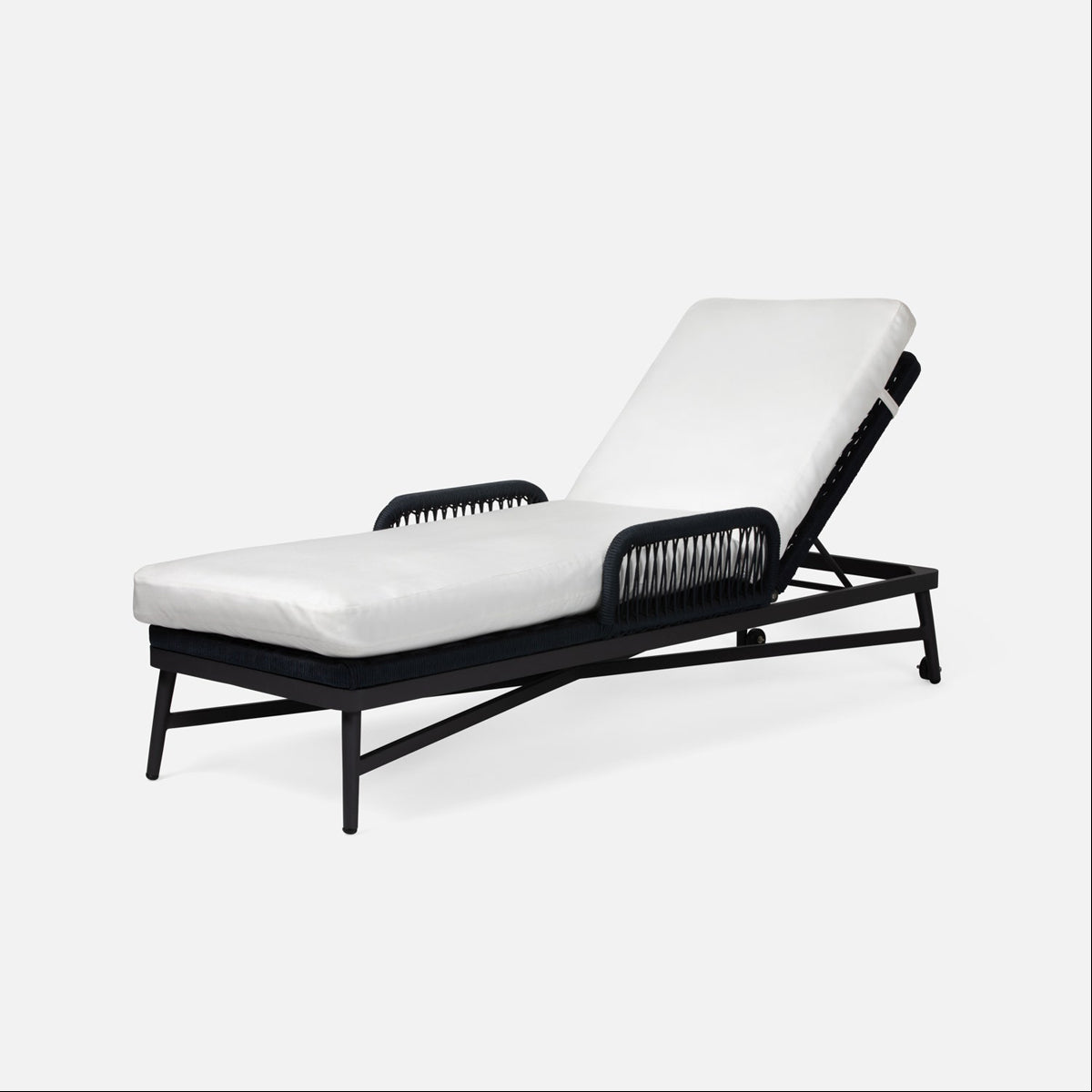 Made Goods Hendrick Aluminum Outdoor Chaise Lounge in Ivondro