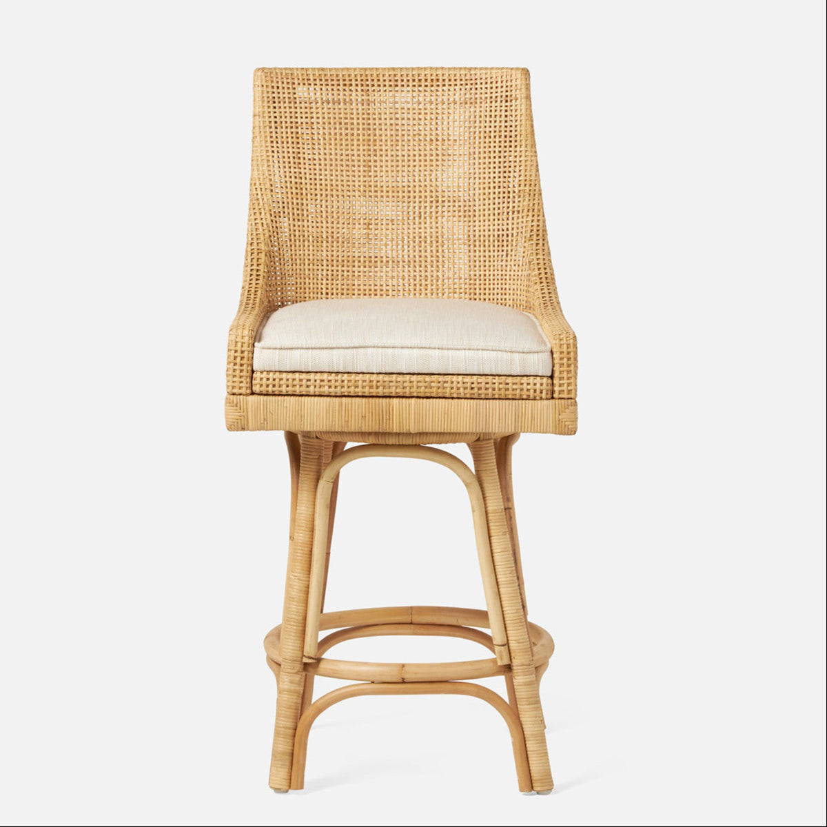 Made Goods Isla Woven Rattan Counter Stool in Humboldt Cotton Jute