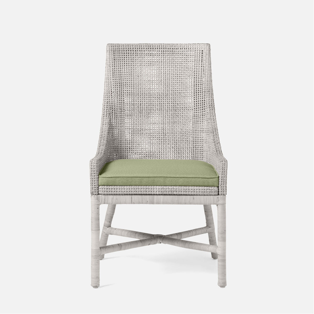 Made Goods Isla Woven Rattan Dining Chair in Weser Fabric