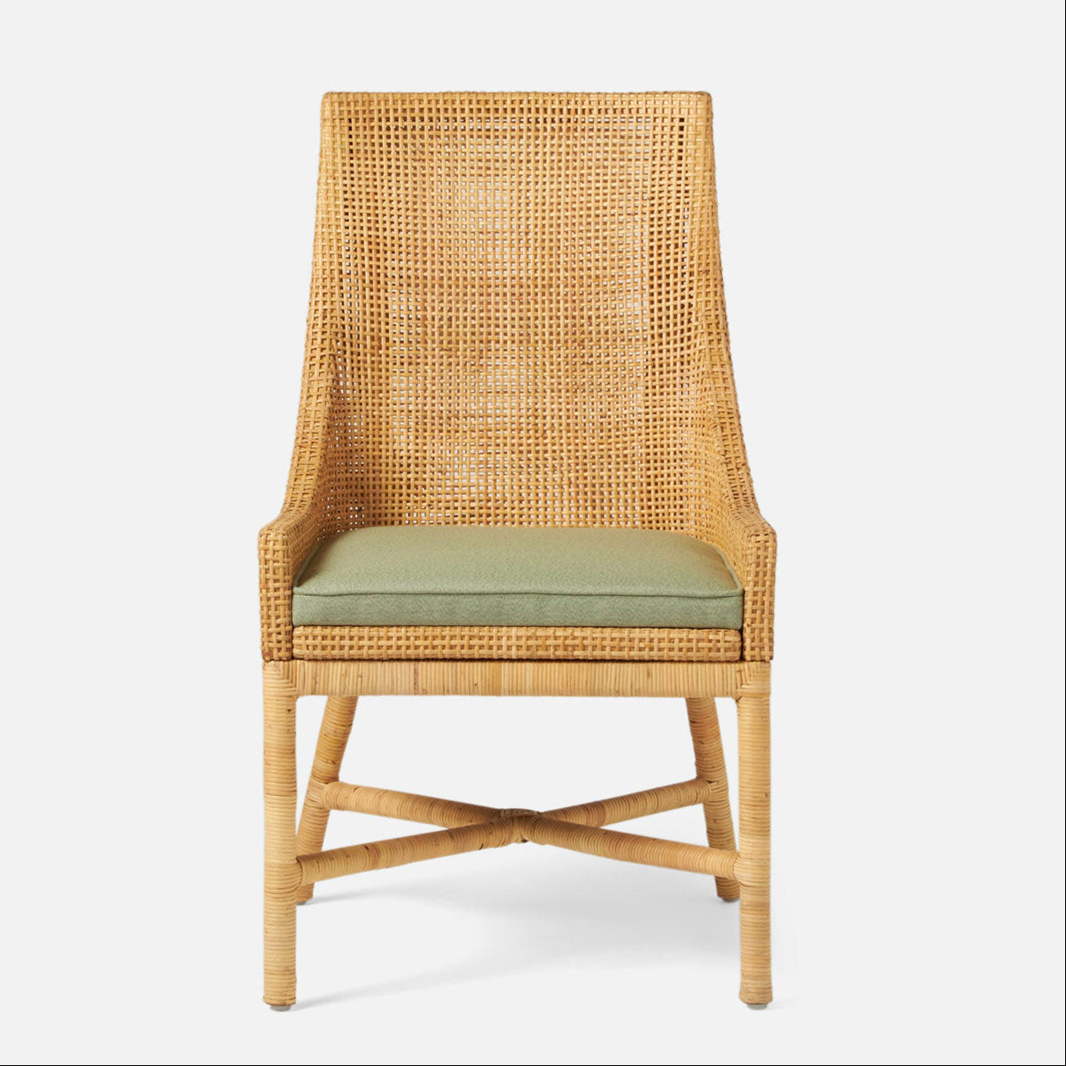 Made Goods Isla Woven Rattan Dining Chair in Liard Velvet