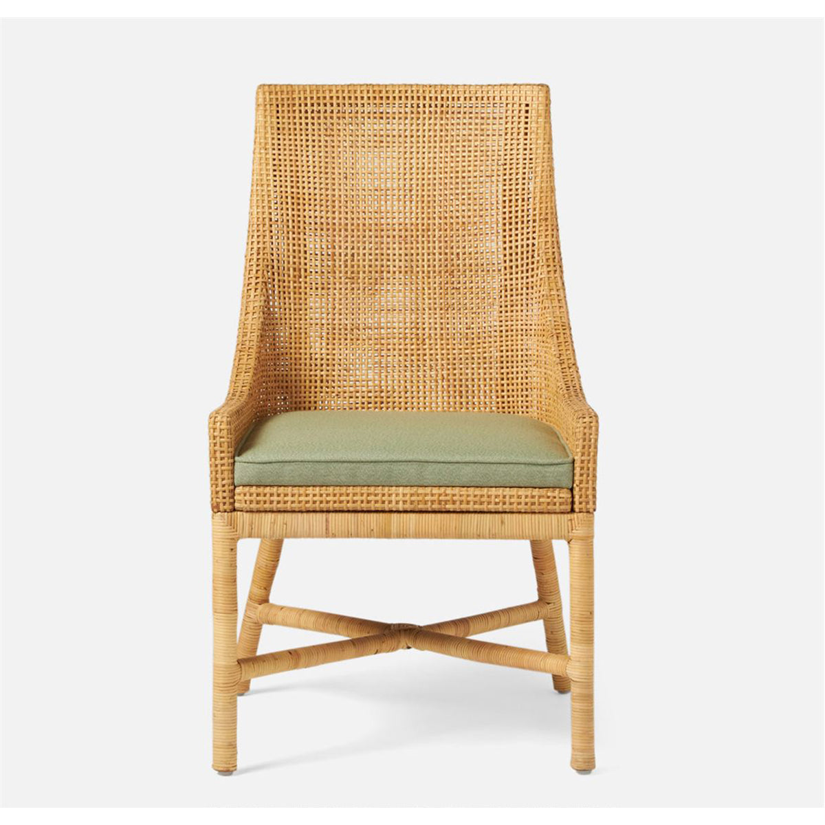 Made Goods Isla Woven Rattan Dining Chair in Lambro Boucle