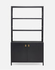 Made Goods Jake Faux Belgian Linen Bookcase with Hutch