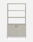 Made Goods Jake Faux Belgian Linen Bookcase with Hutch