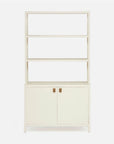 Made Goods Jake Faux Belgian Linen Bookcase with Hutch