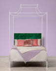 Made Goods Janelle Scalloped Iron Canopy Bed in Liard Cotton Velvet