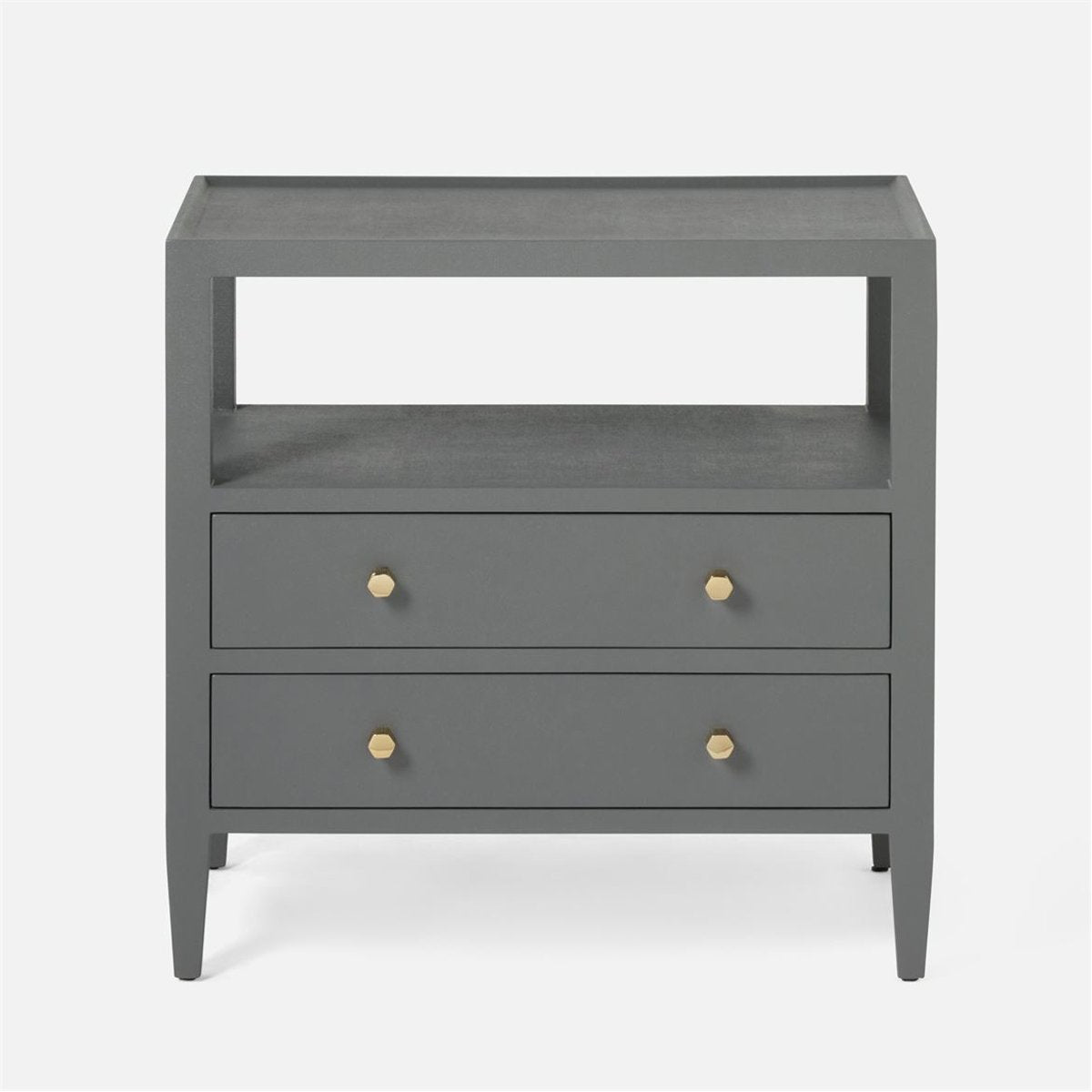 Made Goods Jarin Faux Belgian Linen 2-Drawer Double Nightstand