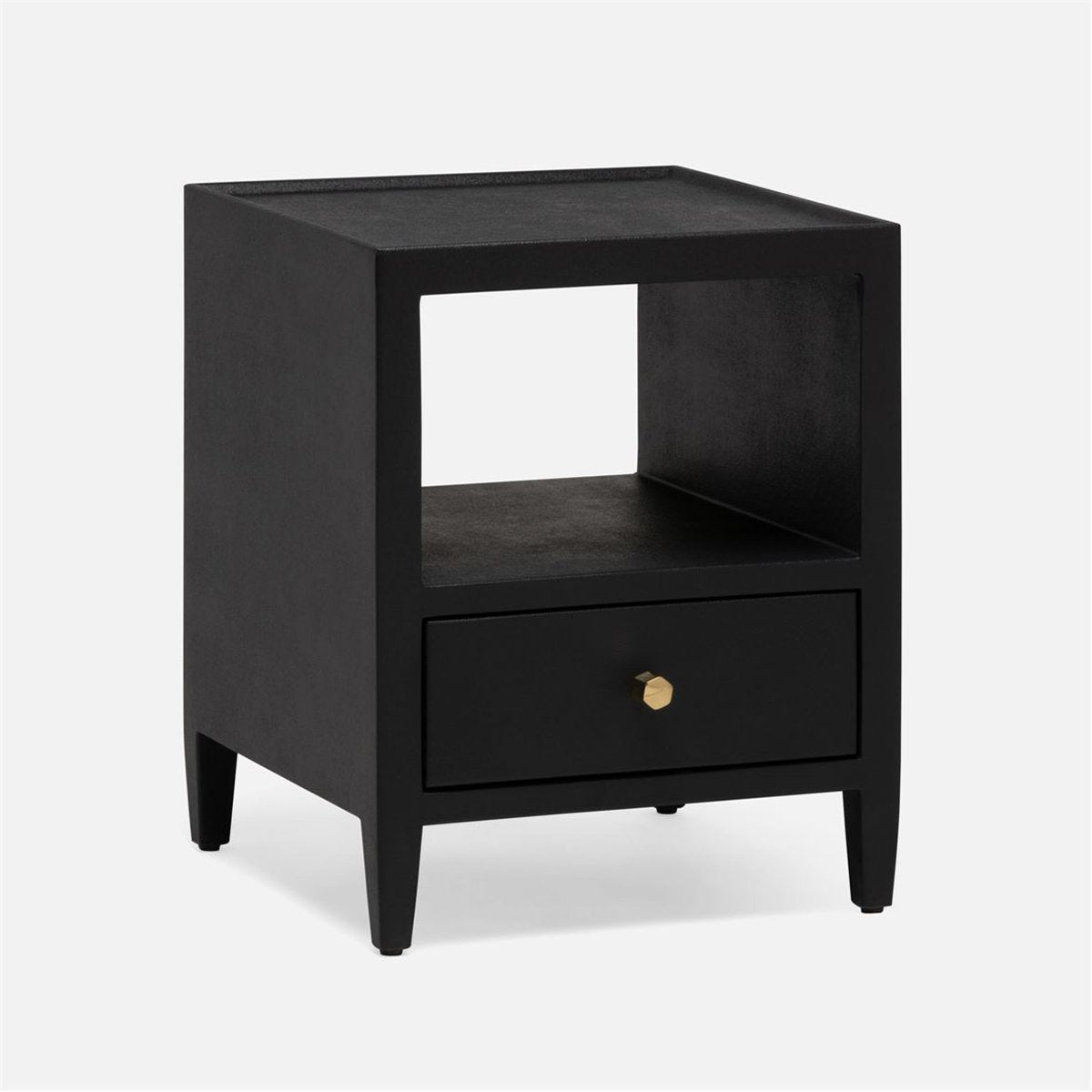 Made Goods Jarin 22-Inch Height Faux Belgian Linen Single Nightstand